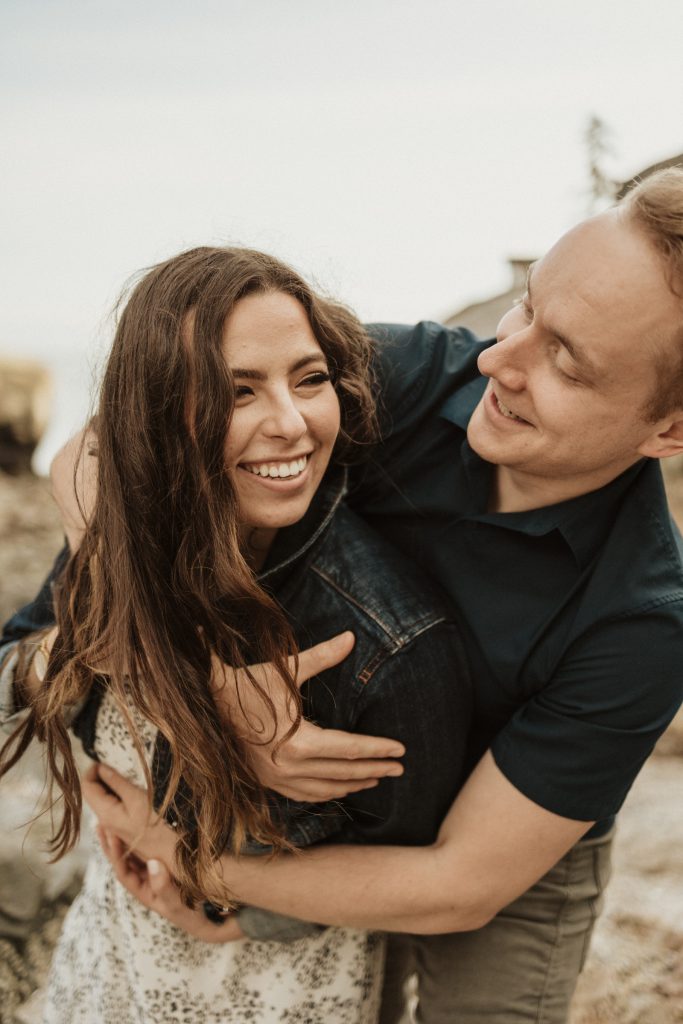 Couples engagement session with Moriah and Ethan at Lighthouse Park!