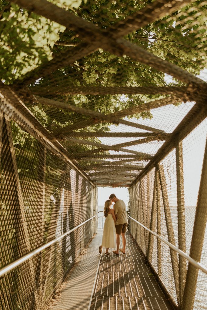 Engagement photoshoot in Vancouver BC at Crescent beach at sunset with a madly in love couple