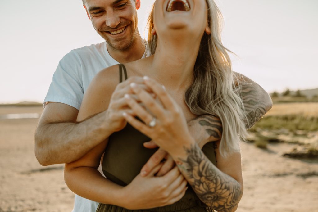 Engagement photoshoot Vancouver BC on the beaches of White Rock Lower Mainland