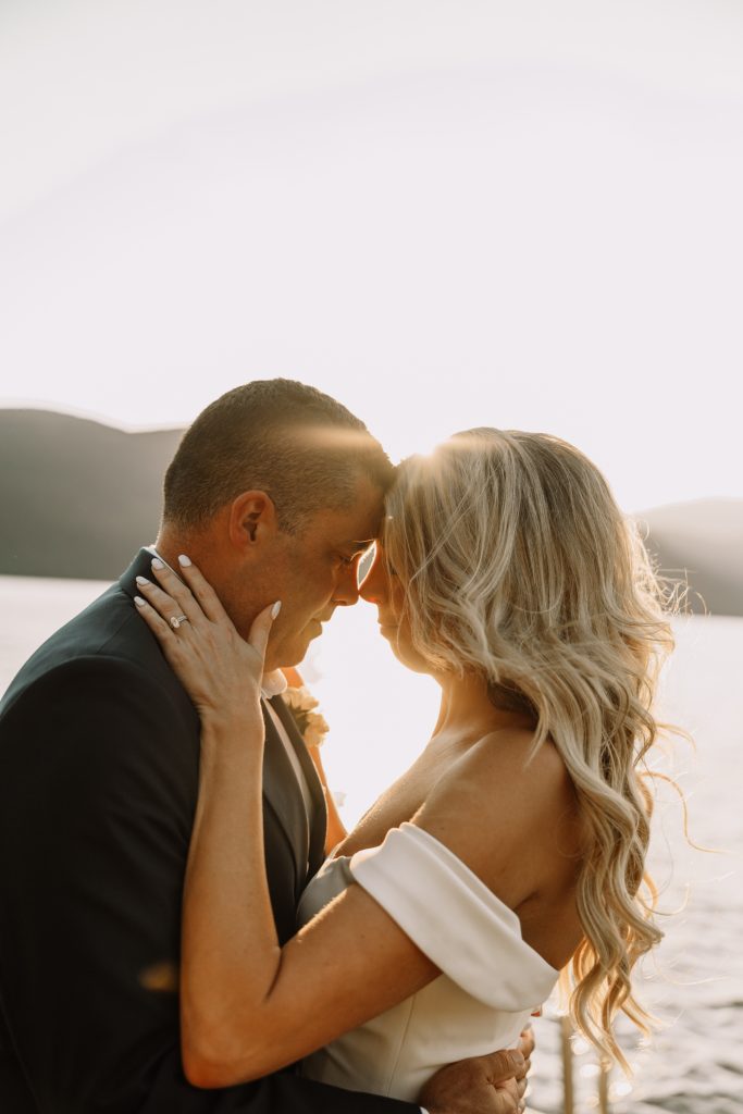 wedding at the lodge on harrison with kate paterson photography. private first dance at sunset