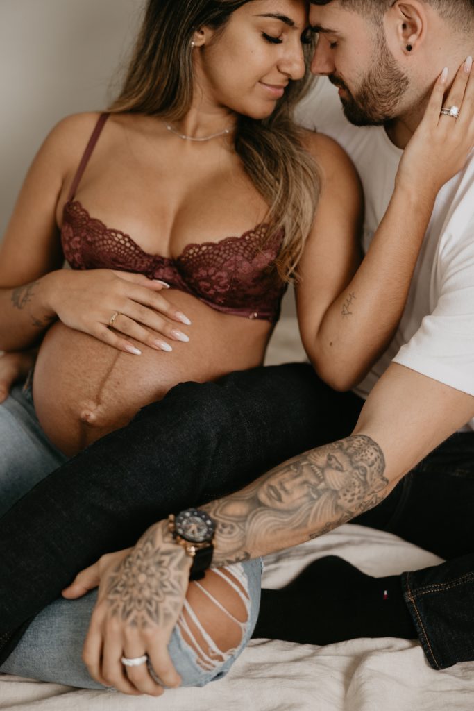 Maternity photo in Kate Patersons studio Abbotsford