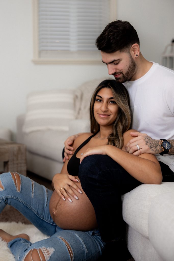 Maternity photo in Kate Patersons studio Langley