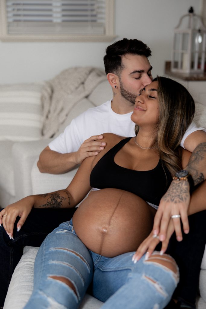 Maternity photo in Kate Patersons studio Abbotsford