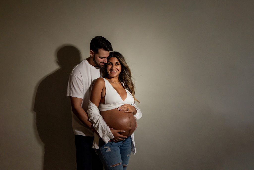Maternity photo in Kate Patersons studio Abbotsford
