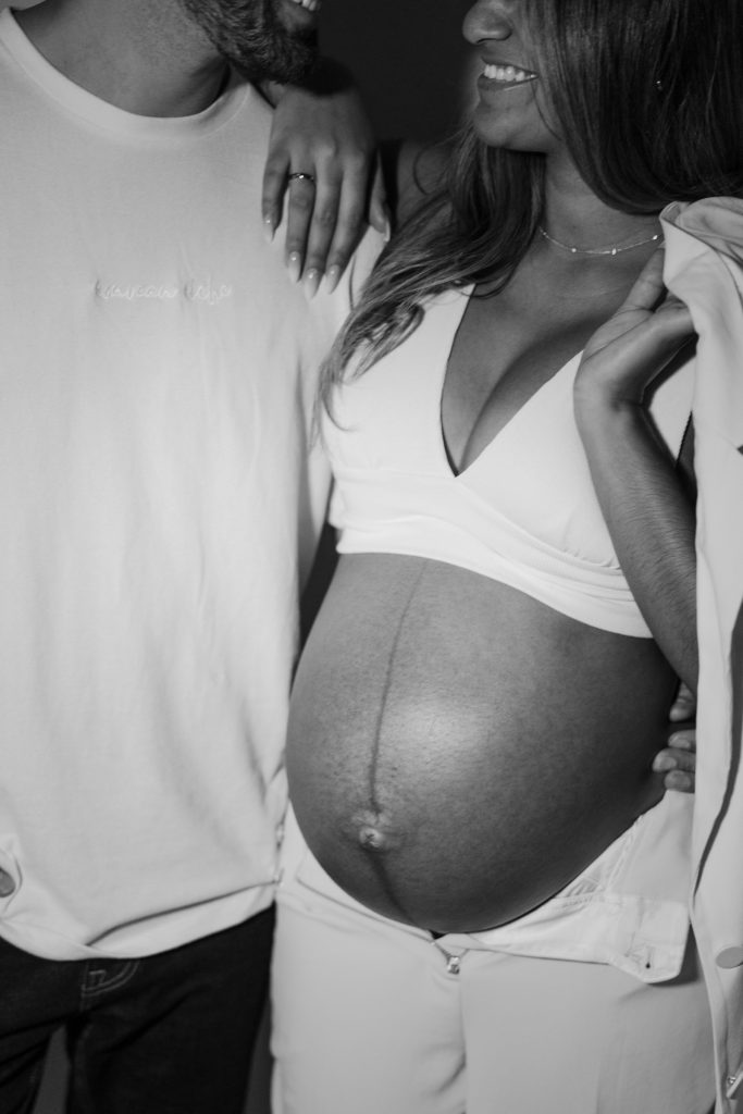 Maternity photo in Kate Patersons studio Abbotsford