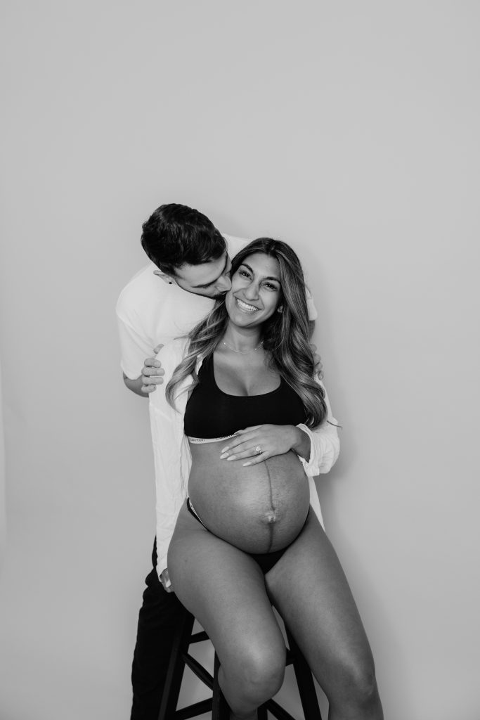 Maternity photo in Kate Patersons studio Abbotsford