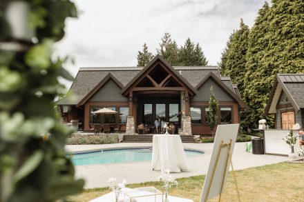 Beautiful back yard setting for Melissa and Parker in Abbotsford BC