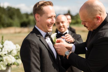 Parker seeing Melissa for the first time as she walks toward him at their Abbotsford wedding