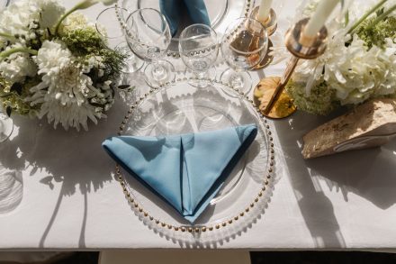Place setting detail at an Abbotsford summer wedding