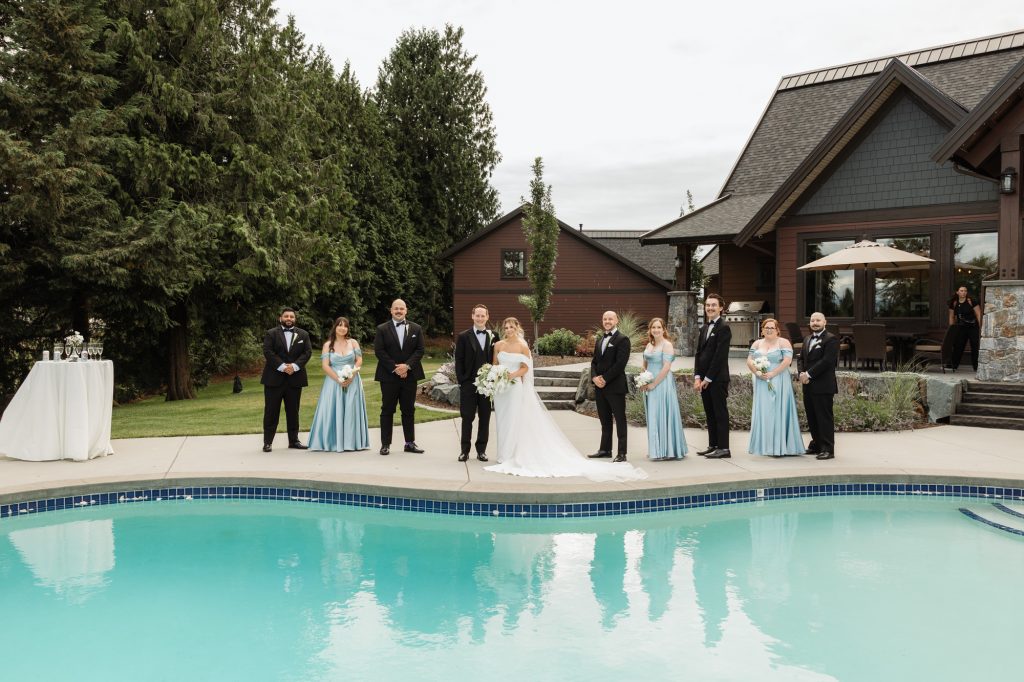 Candid bridal party moment at an Abbotsford wedding by Kate Paterson Photography