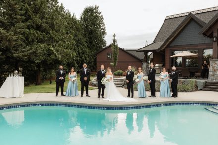 Candid bridal party moment at an Abbotsford wedding by Kate Paterson Photography