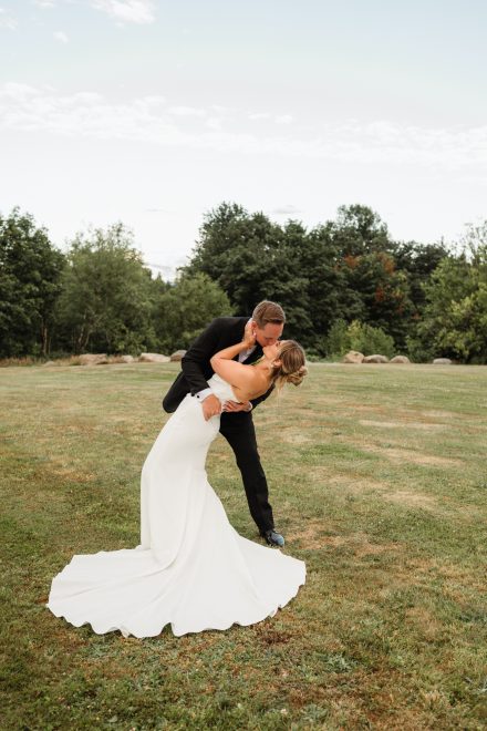 Intimate portrait of the newlyweds at a Fraser Valley family backyard wedding