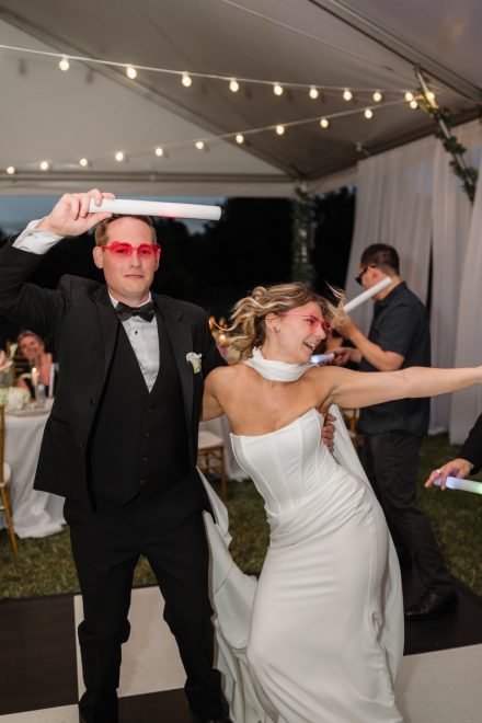 Dance floor candid at an Abbotsford family backyard wedding