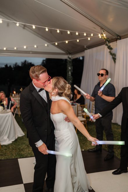 Dance floor candid at an Abbotsford family backyard wedding