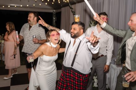 Dance floor candid at an Abbotsford family backyard wedding