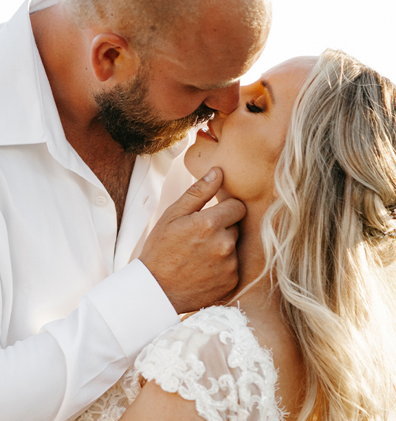 Tia and Travis at their summer wedding in White Rock