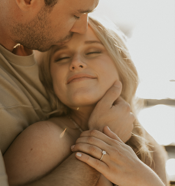 Shayna and Brady during their engagement session at Crescent Beach