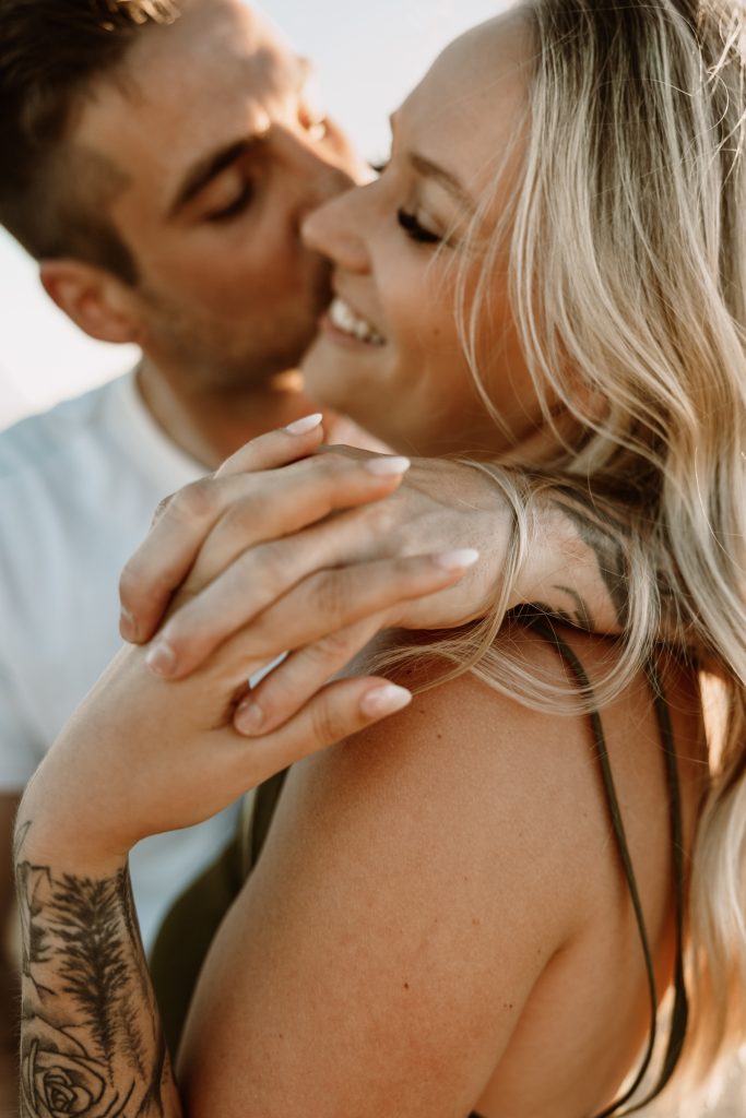 Engagement session at sunset on the beach at White Rock