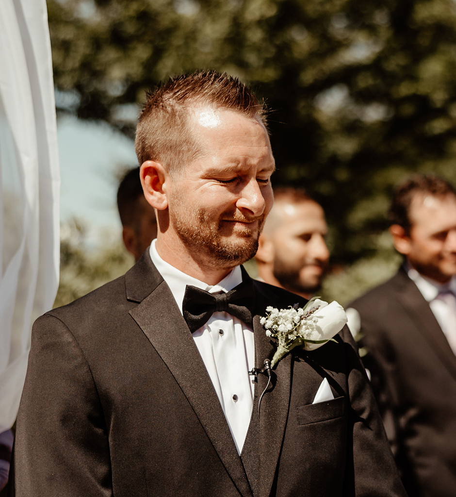 A bride on her way down the aisle
